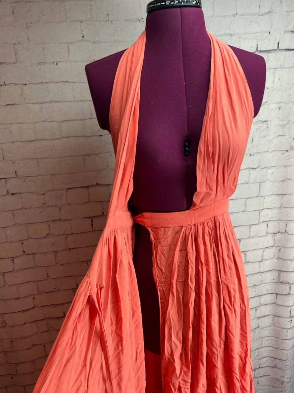 Lulus Magical Movement Coral Pink Wrap Maxi Dress size small